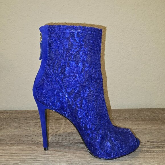 GUESS Arya Cobalt Mid Calf Lace Booties Size 7M NWOB - Picture 8 of 11